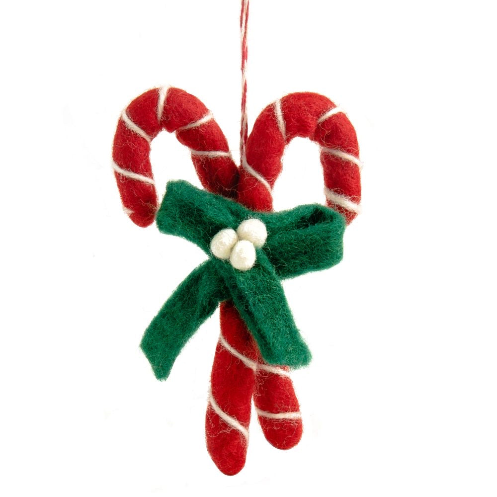 Wool Candy Cane decoration