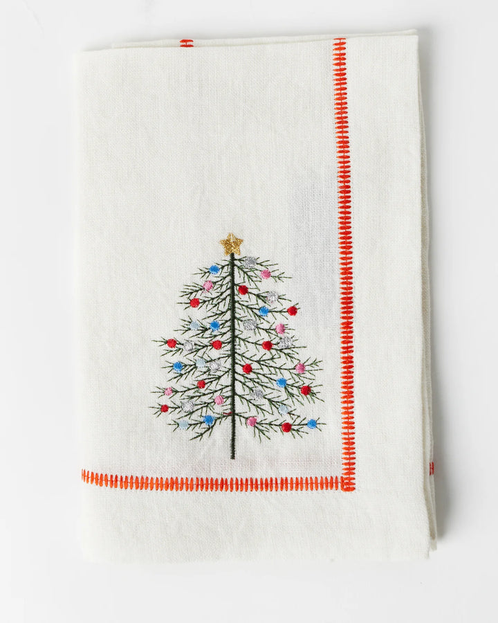 Kip & Co. Noel Embroidered Linen 4P Napkins Set