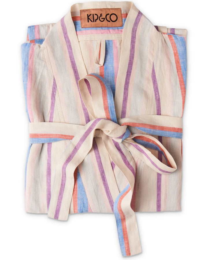 Kip&CO. Maldives Stripe Linen Bath Robe