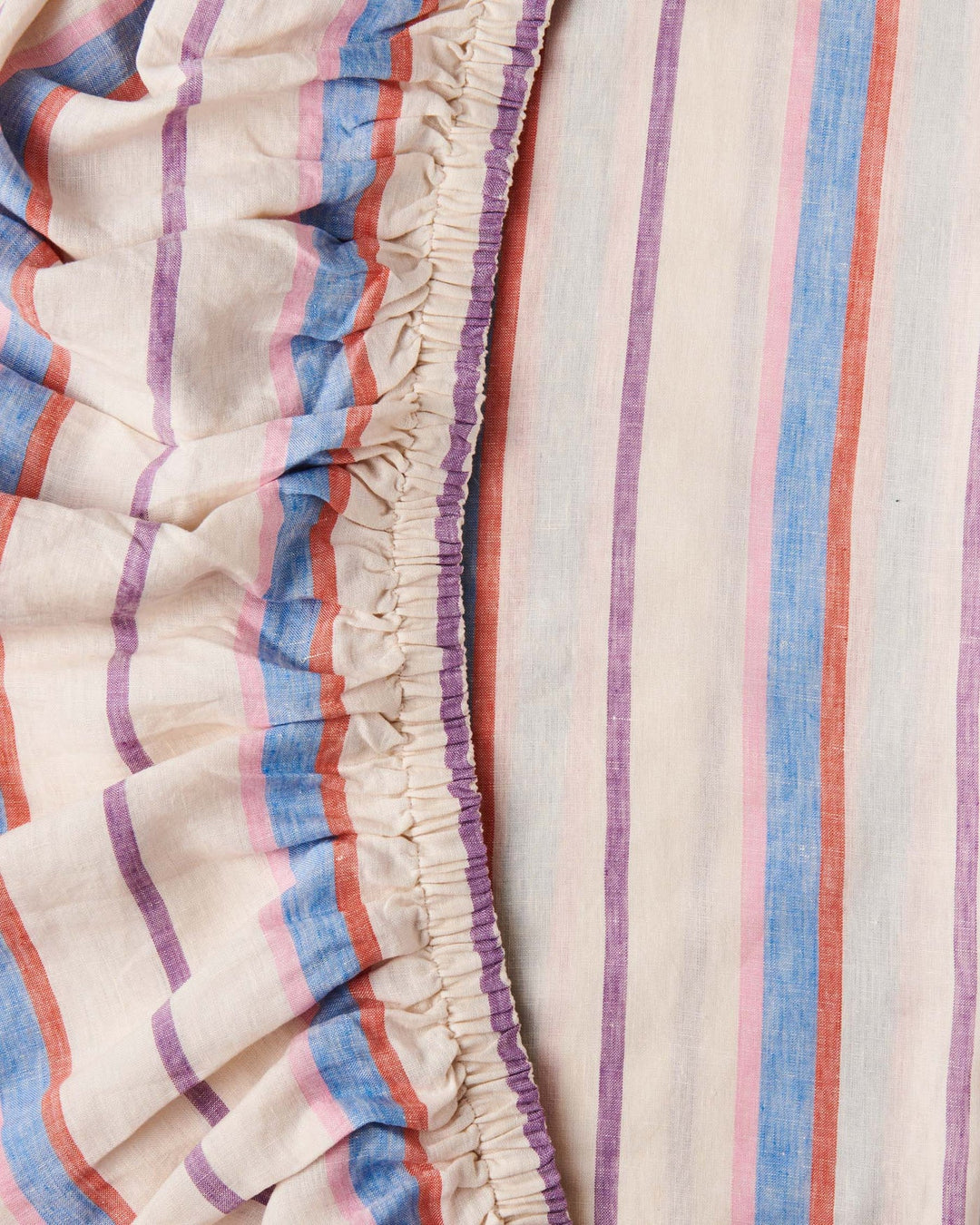 Kip & Co Maldives Stripe Linen Fitted sheet