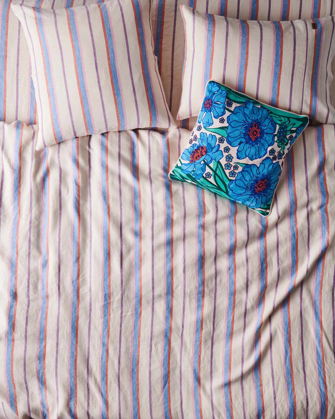 Kip&CO. Maldives Stripe Linen European Pillowcase - 2 pieces