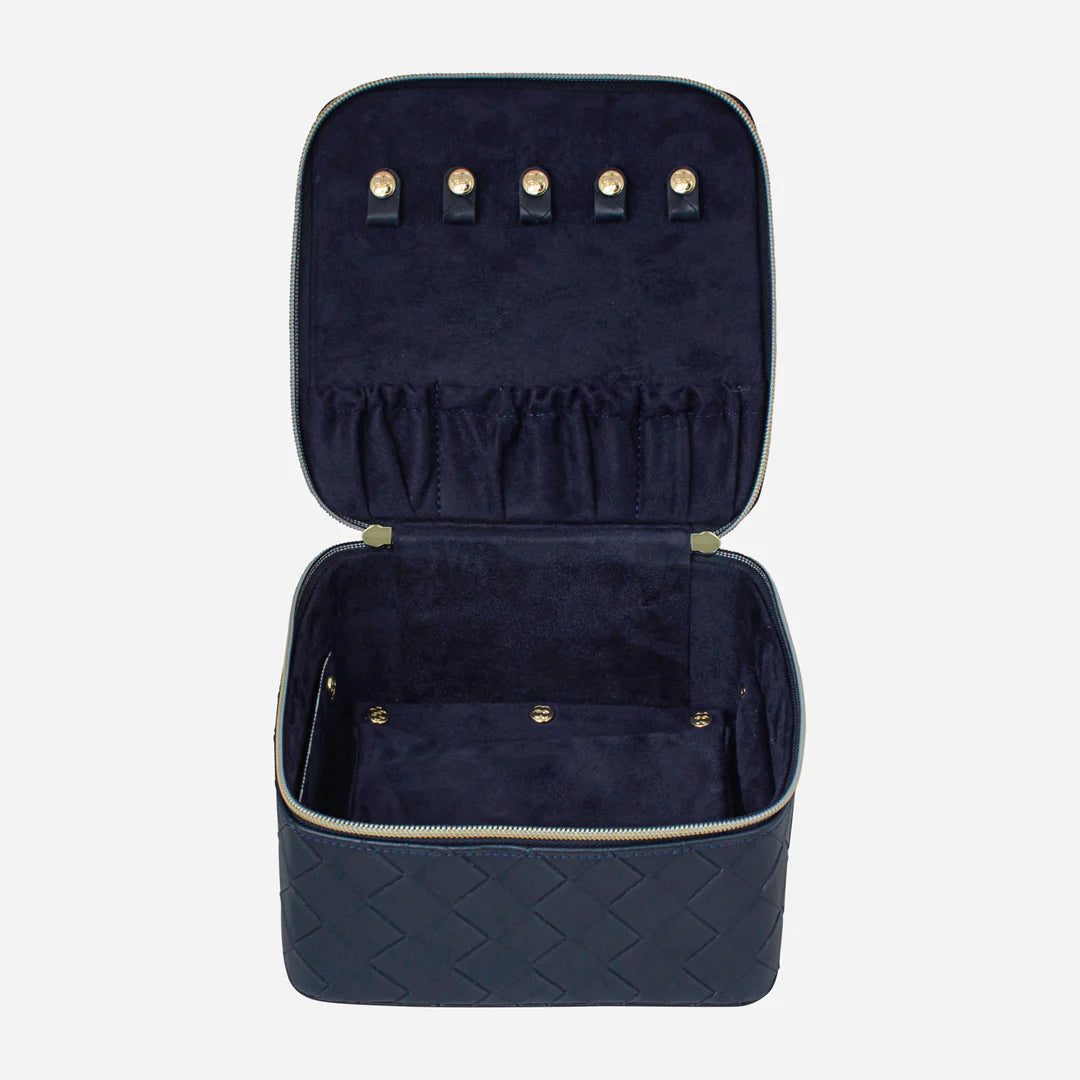 Large Jewellery Cube - Woven Navy